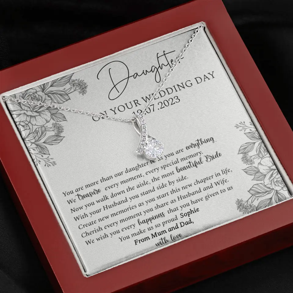 On Your Wedding Day Personalized Necklace Gift For Daughter On Wedding Day - Image 41