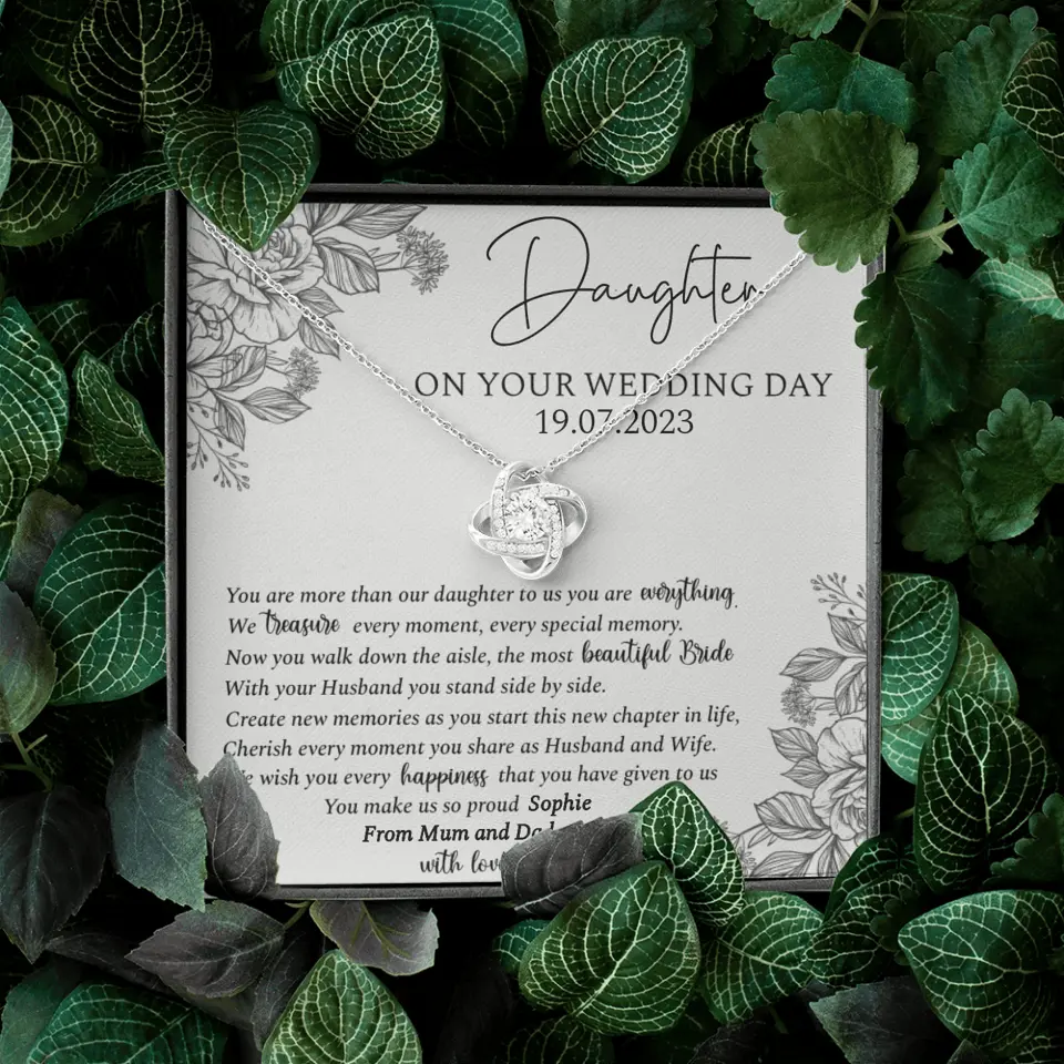 On Your Wedding Day Personalized Necklace Gift For Daughter On Wedding Day - Image 5
