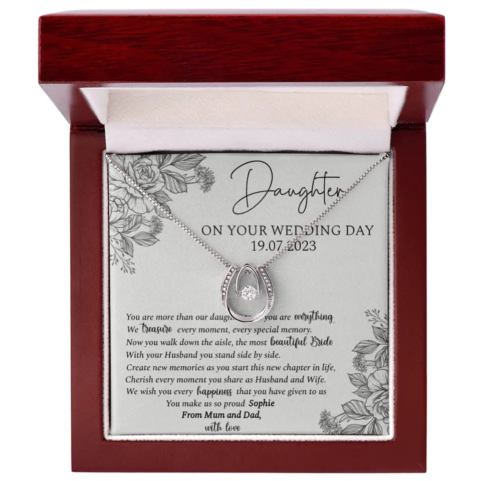 On Your Wedding Day Personalized Necklace Gift For Daughter On Wedding Day - Image 55