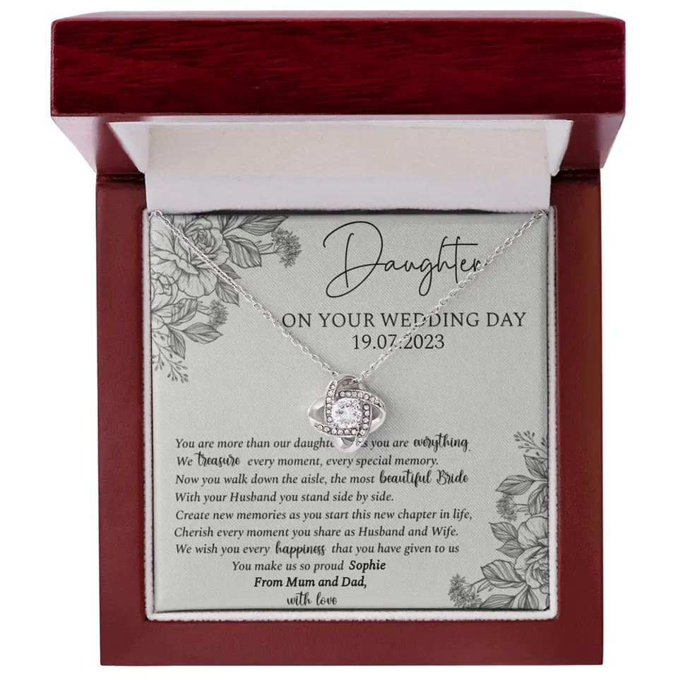 On Your Wedding Day Personalized Necklace Gift For Daughter On Wedding Day - Image 7