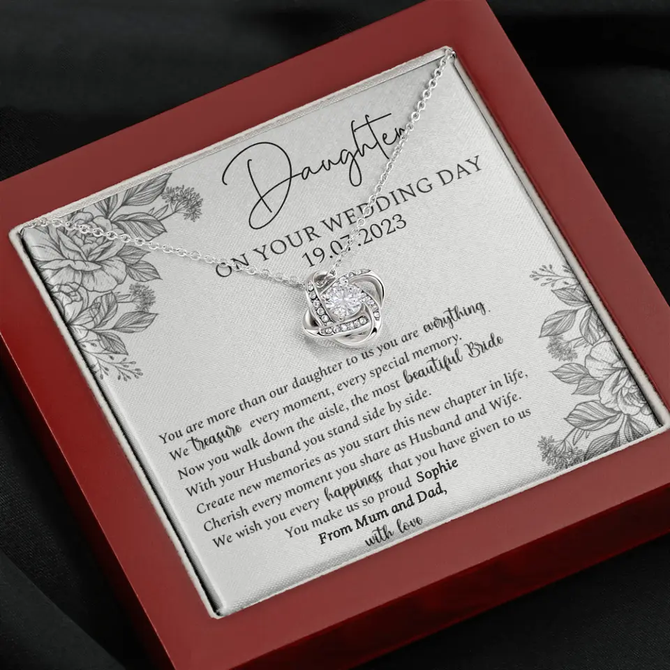 On Your Wedding Day Personalized Necklace Gift For Daughter On Wedding Day - Image 8
