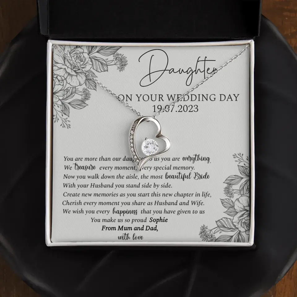 On Your Wedding Day Personalized Necklace Gift For Daughter On Wedding Day - Image 9