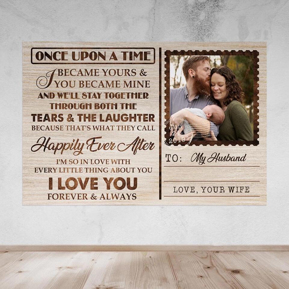 Once Up On A Time Envelope Style Custom Canvas Poster Anniversary Gift For Couples - Image 12