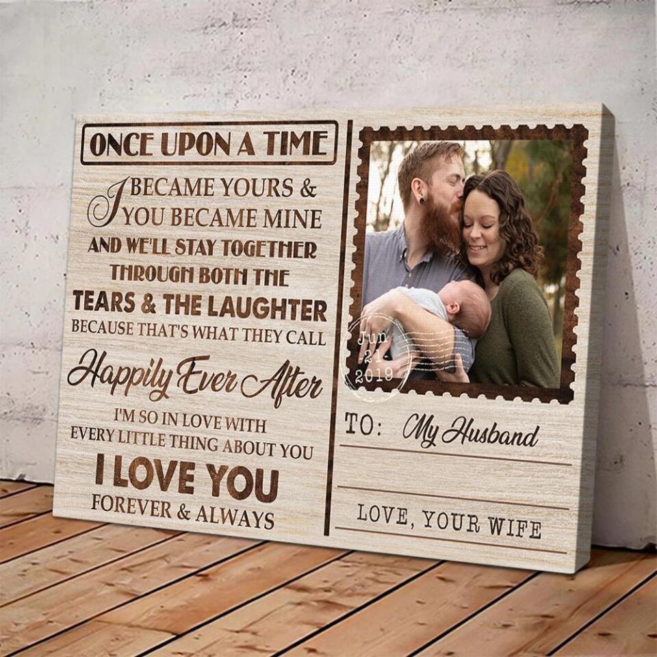 Once Up On A Time Envelope Style Custom Canvas Poster Anniversary Gift For Couples - Image 7