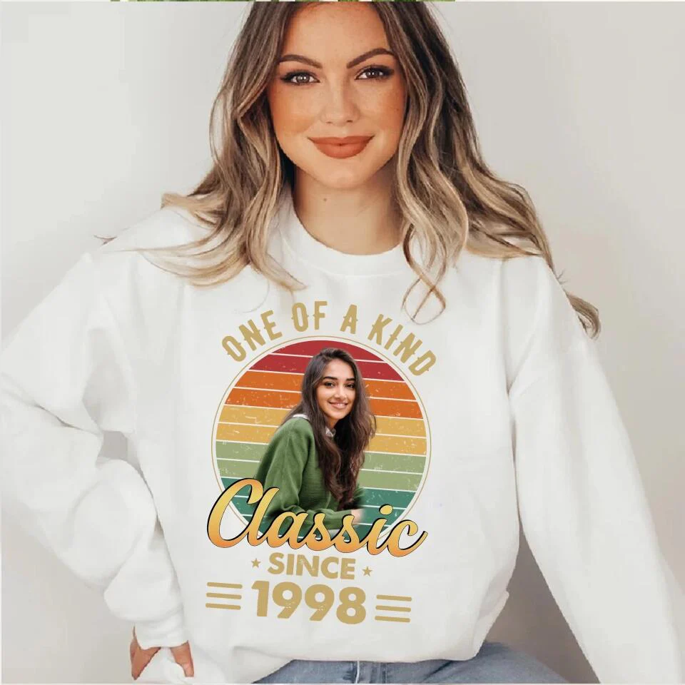 One Of A Kind - Vintage Retro Birthday Shirt - Upload Photo Birthday Gift | 303IHPNPTS129 - Image 14