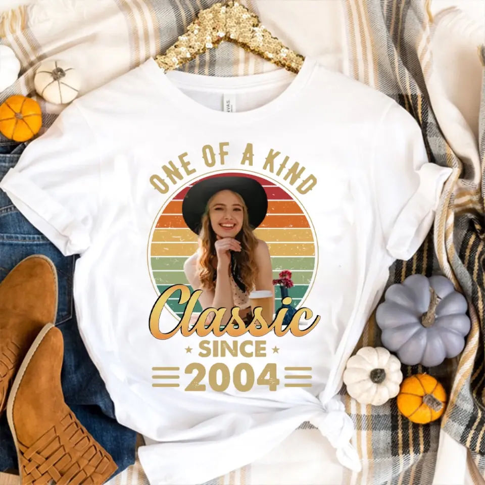 One Of A Kind - Vintage Retro Birthday Shirt - Upload Photo Birthday Gift | 303IHPNPTS129 - Image 3