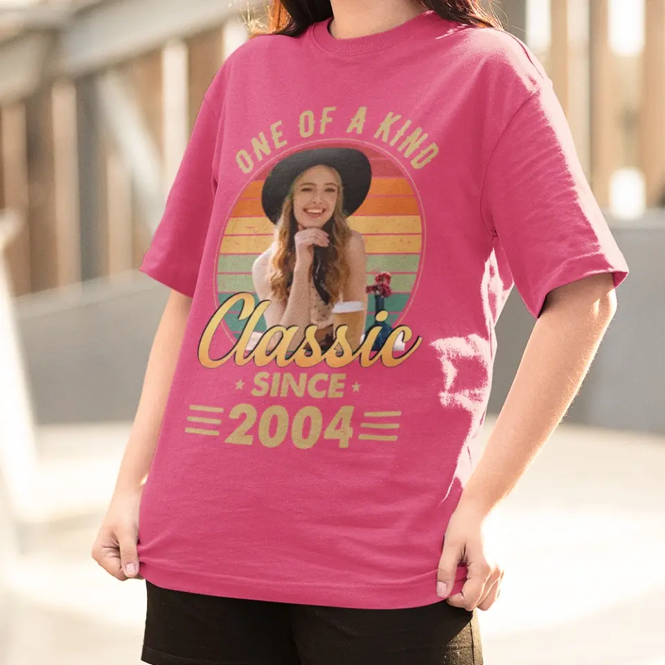 One Of A Kind - Vintage Retro Birthday Shirt - Upload Photo Birthday Gift | 303IHPNPTS129 - Image 5