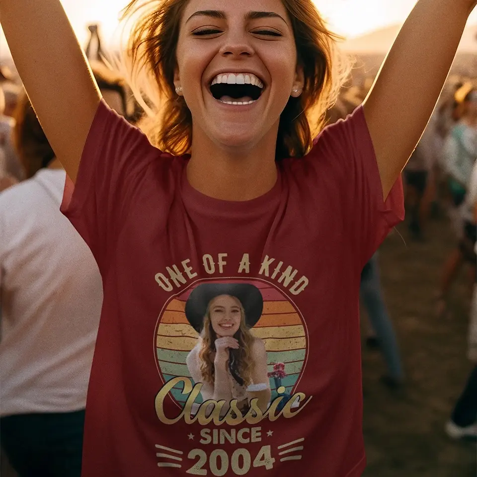 One Of A Kind - Vintage Retro Birthday Shirt - Upload Photo Birthday Gift | 303IHPNPTS129 - Image 7