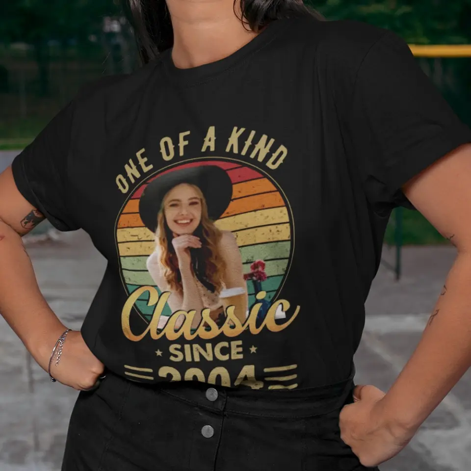 One Of A Kind - Vintage Retro Birthday Shirt - Upload Photo Birthday Gift | 303IHPNPTS129 - Image 9