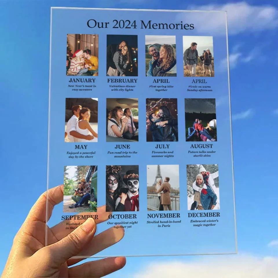 Our 2024 Memories Custom Upload Photo - Personalized Image & Year Acrylic Plaque - Self Gift - Gift for Couples - Image 5