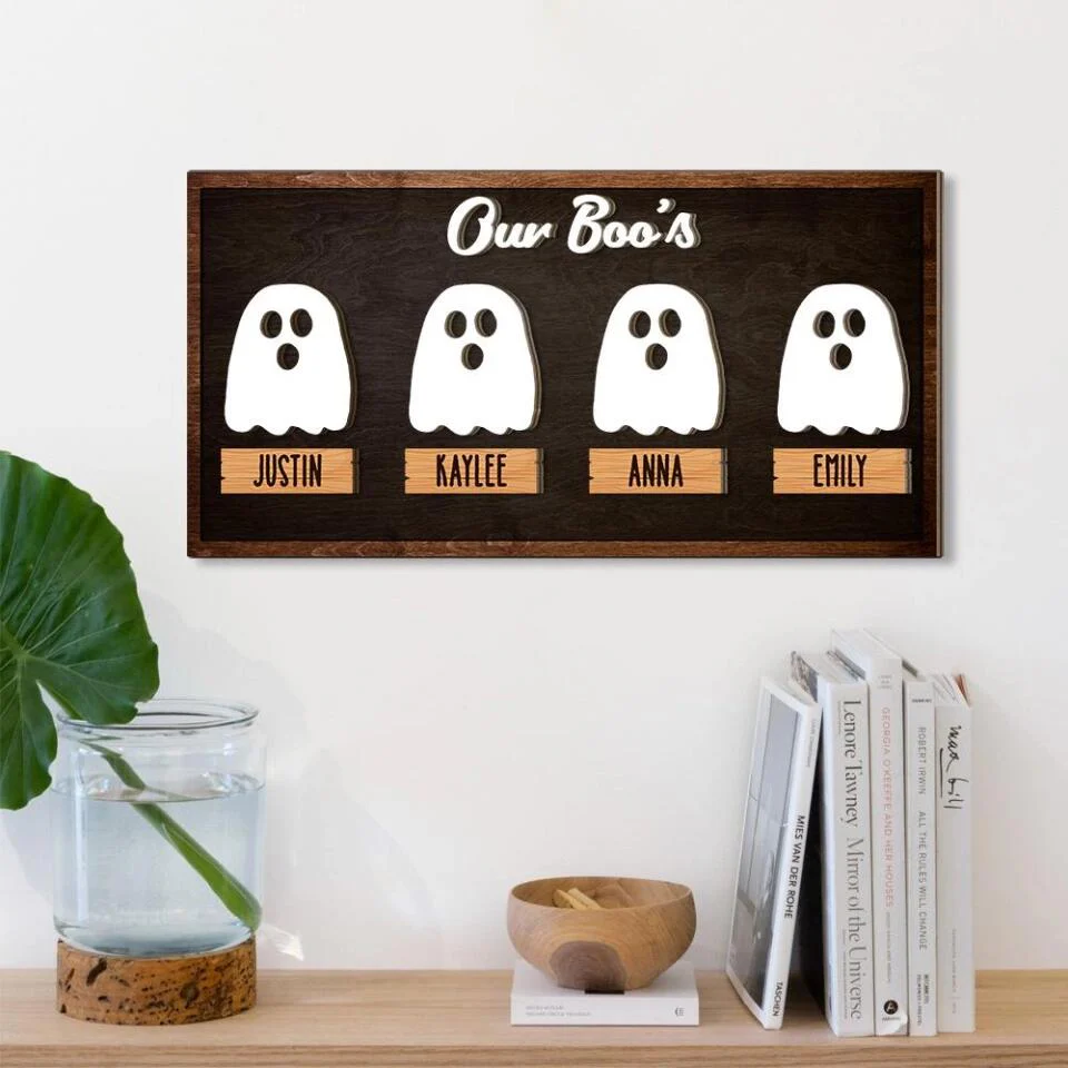 Our Boo's Custom Wooden Art Fun Halloween Gift For Parents - Image 3