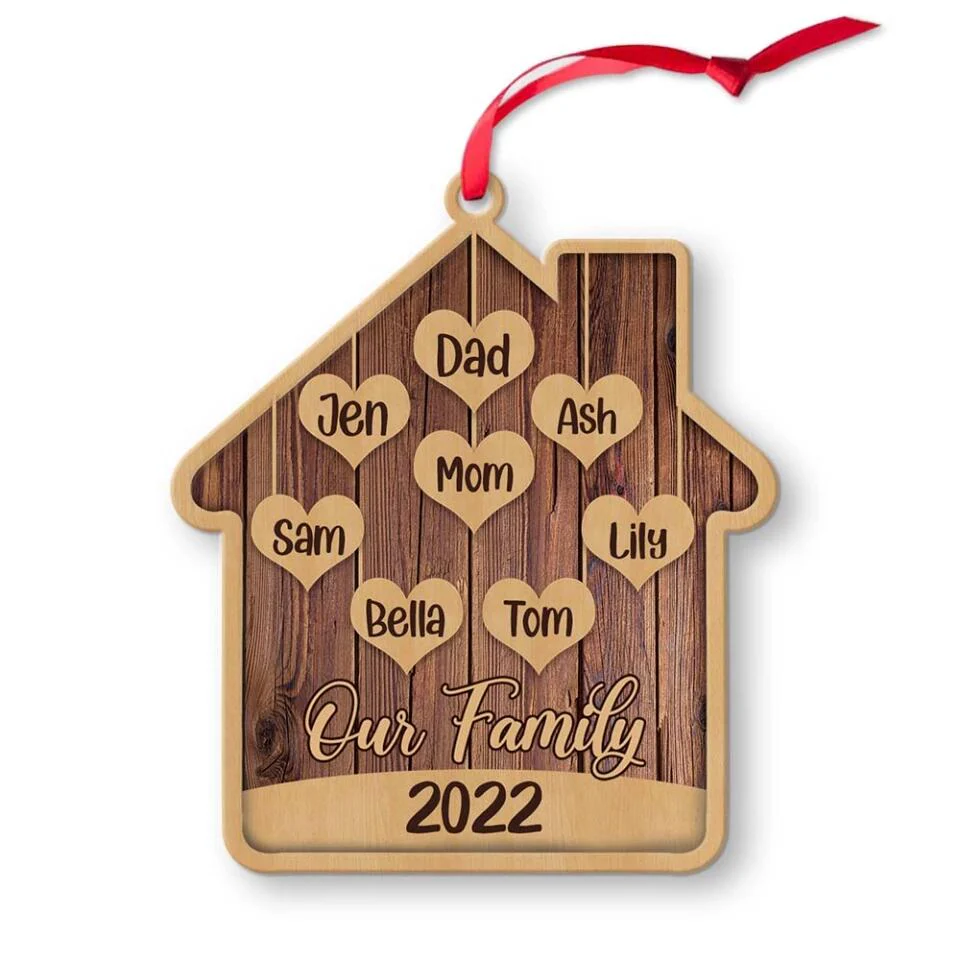 Our Family 2025 - Personalized Wooden Ornament with Names - Christmas Unity Gift for Family Members - Image 3