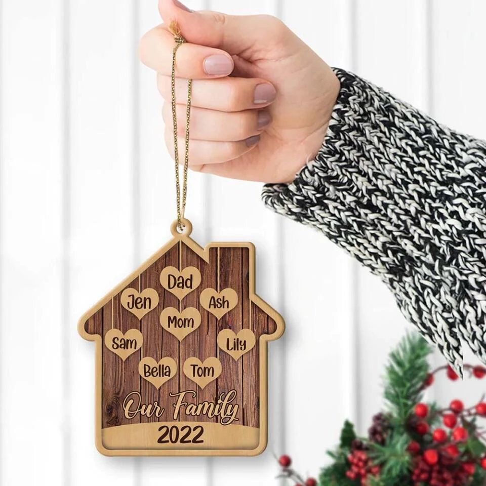 Our Family 2025 - Personalized Wooden Ornament with Names - Christmas Unity Gift for Family Members - Image 5
