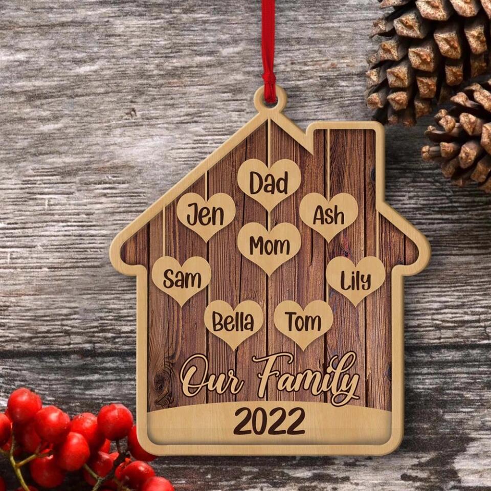 Our Family 2025 - Personalized Wooden Ornament with Names - Christmas Unity Gift for Family Members - Image 6