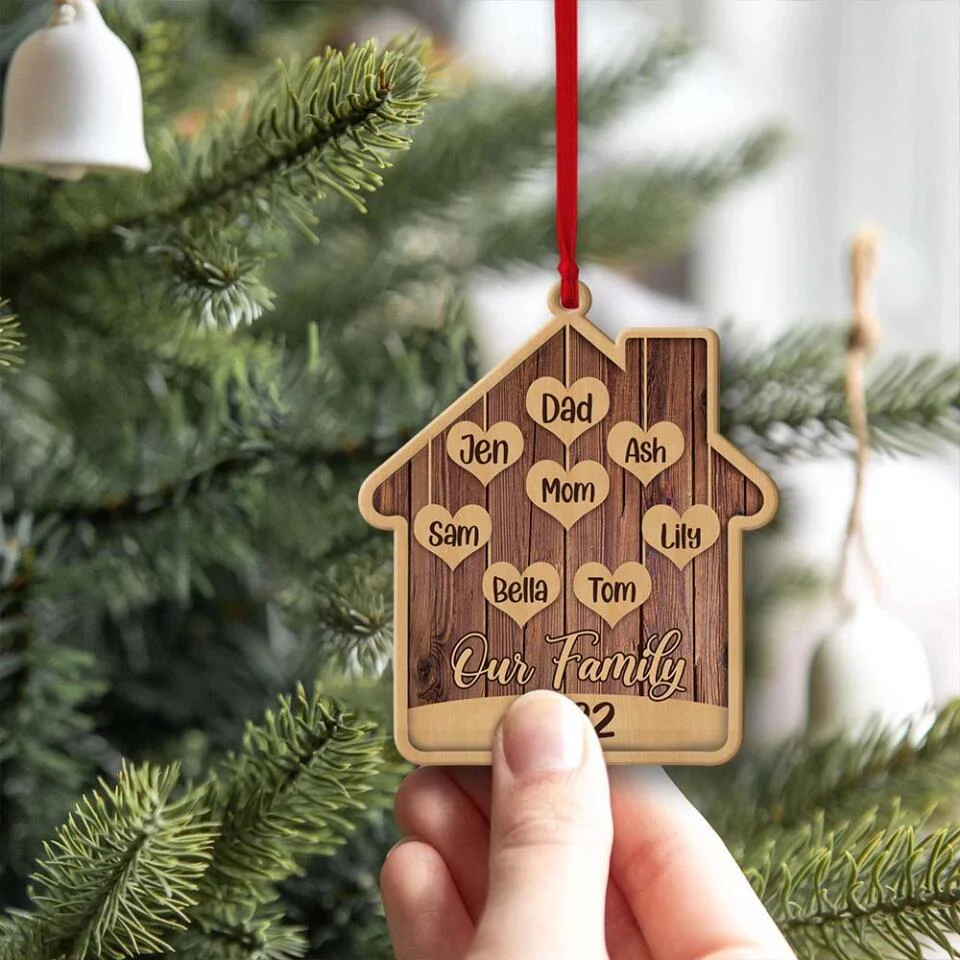 Our Family 2025 - Personalized Wooden Ornament with Names - Christmas Unity Gift for Family Members - Image 7
