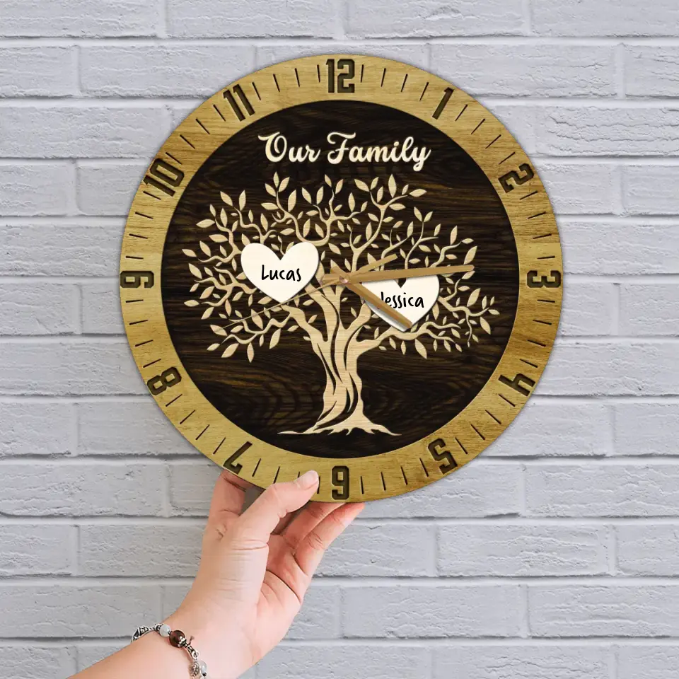 Our Family Tree Custom Number Of Member - Housewarming Gifts - Custom Wall Clock - Anniversary Gifts - Image 4