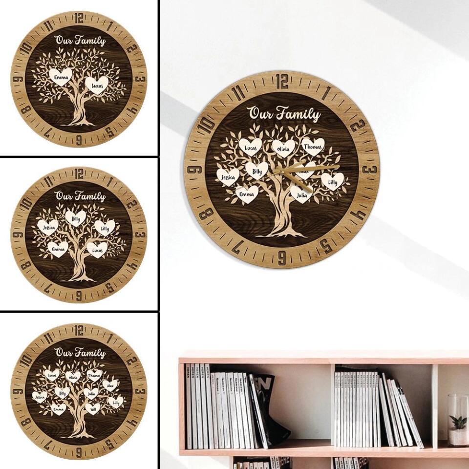 Our Family Tree Custom Number Of Member - Housewarming Gifts - Custom Wall Clock - Anniversary Gifts - Image 7