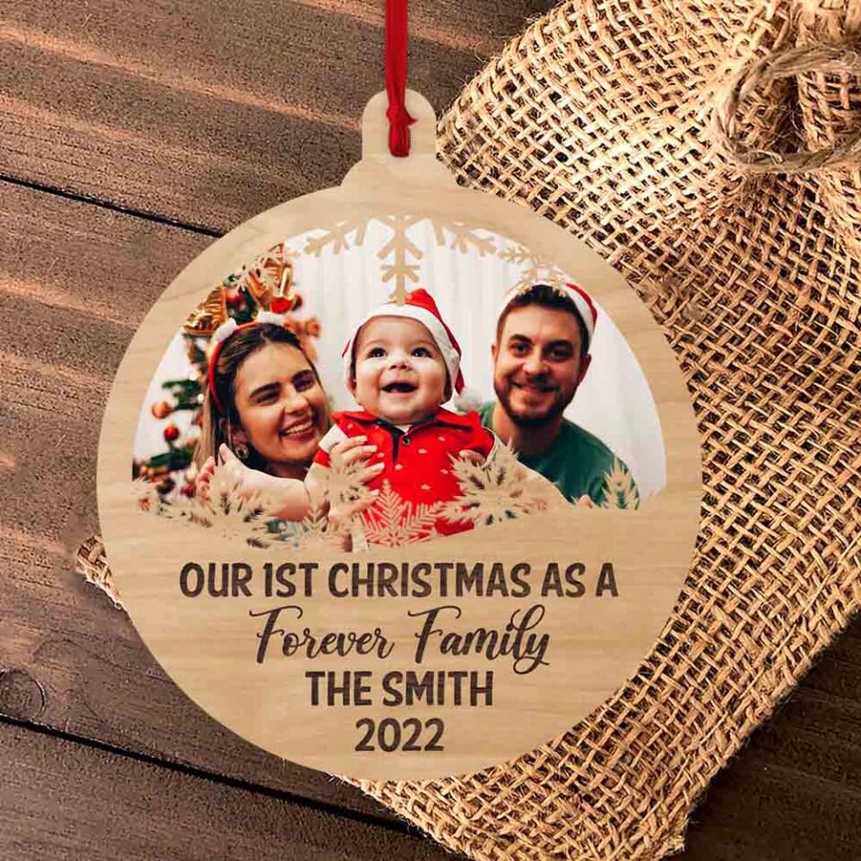 Our First Christmas As A Forever Family - Personalized Mix 2 Layered Ornament - Best Gifts for Her Him On Christmas - 210IHPUNOR380 - Image 5