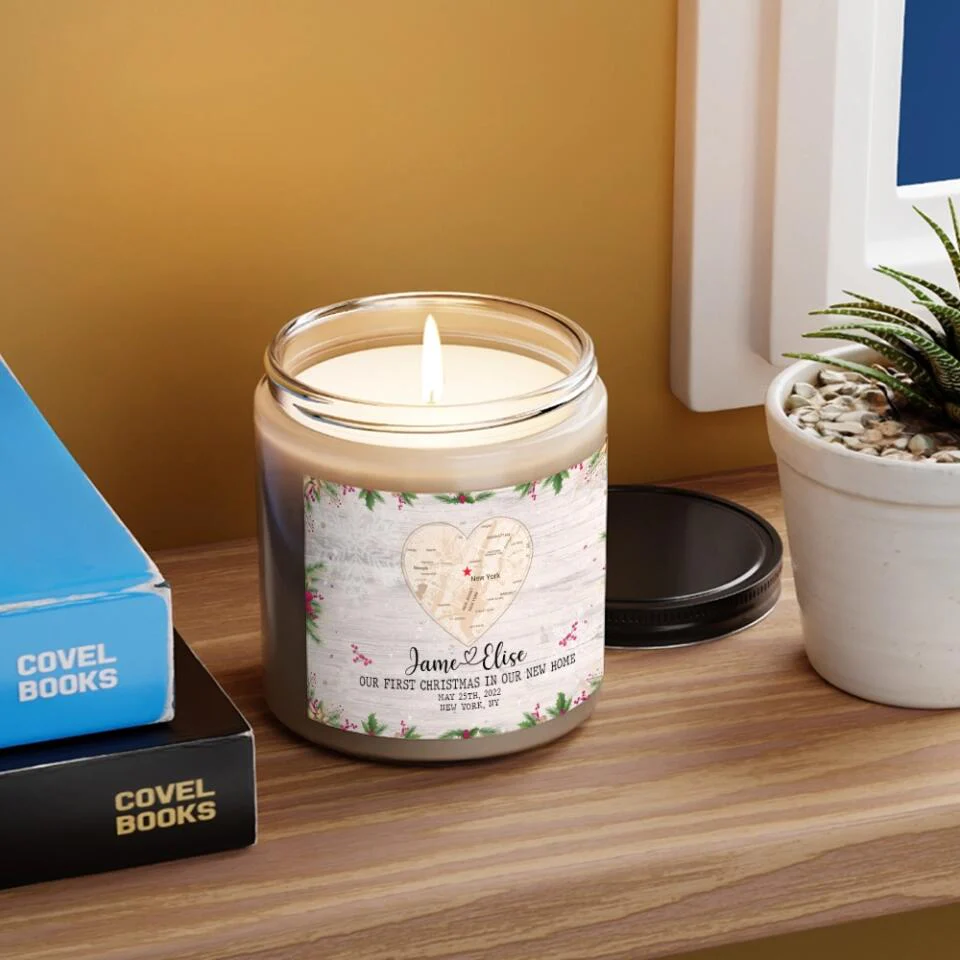 Our First Christmas In Our New Home Custom Candle Christmas Gift For Couples - Image 3