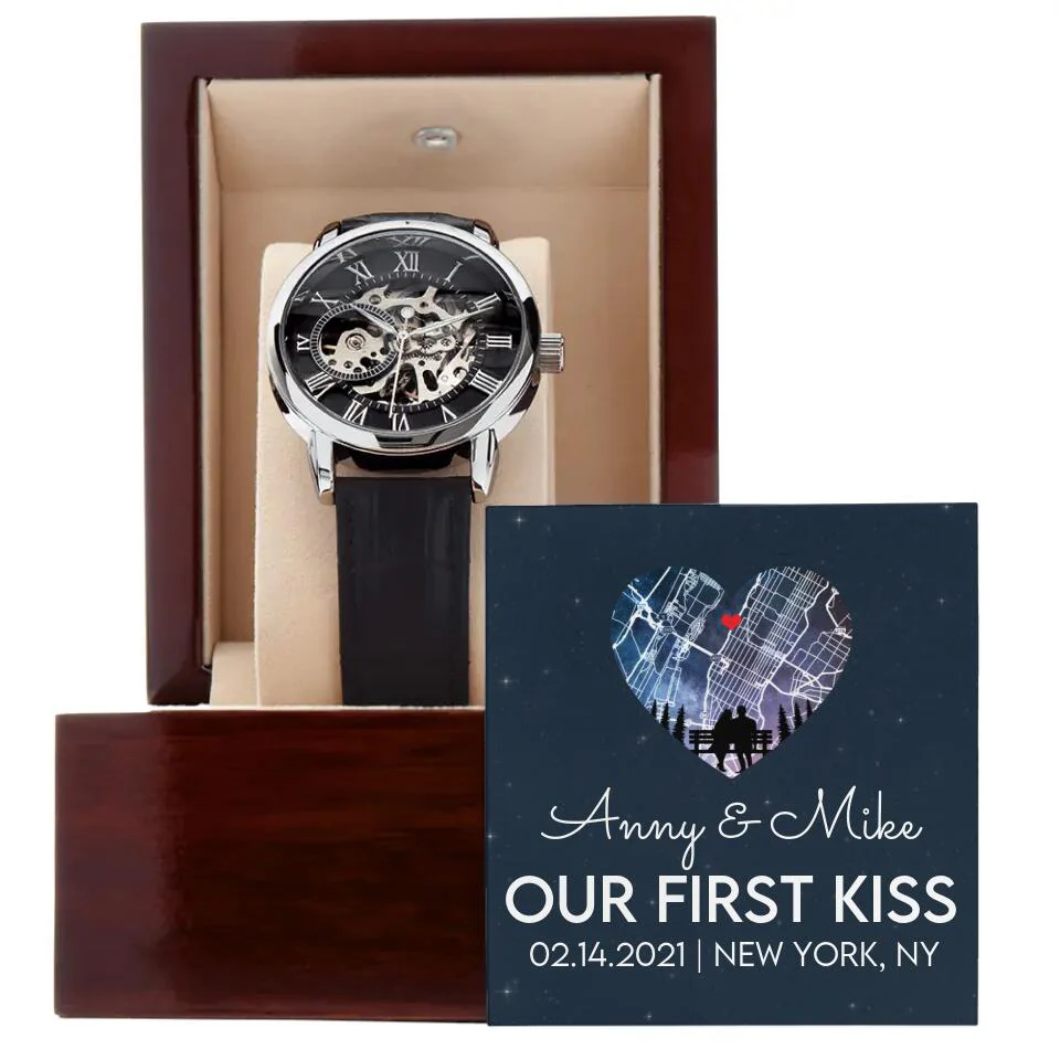 Our First Kiss - Personalized Couple Necklace - Custom Names, Date & Location - Image 53
