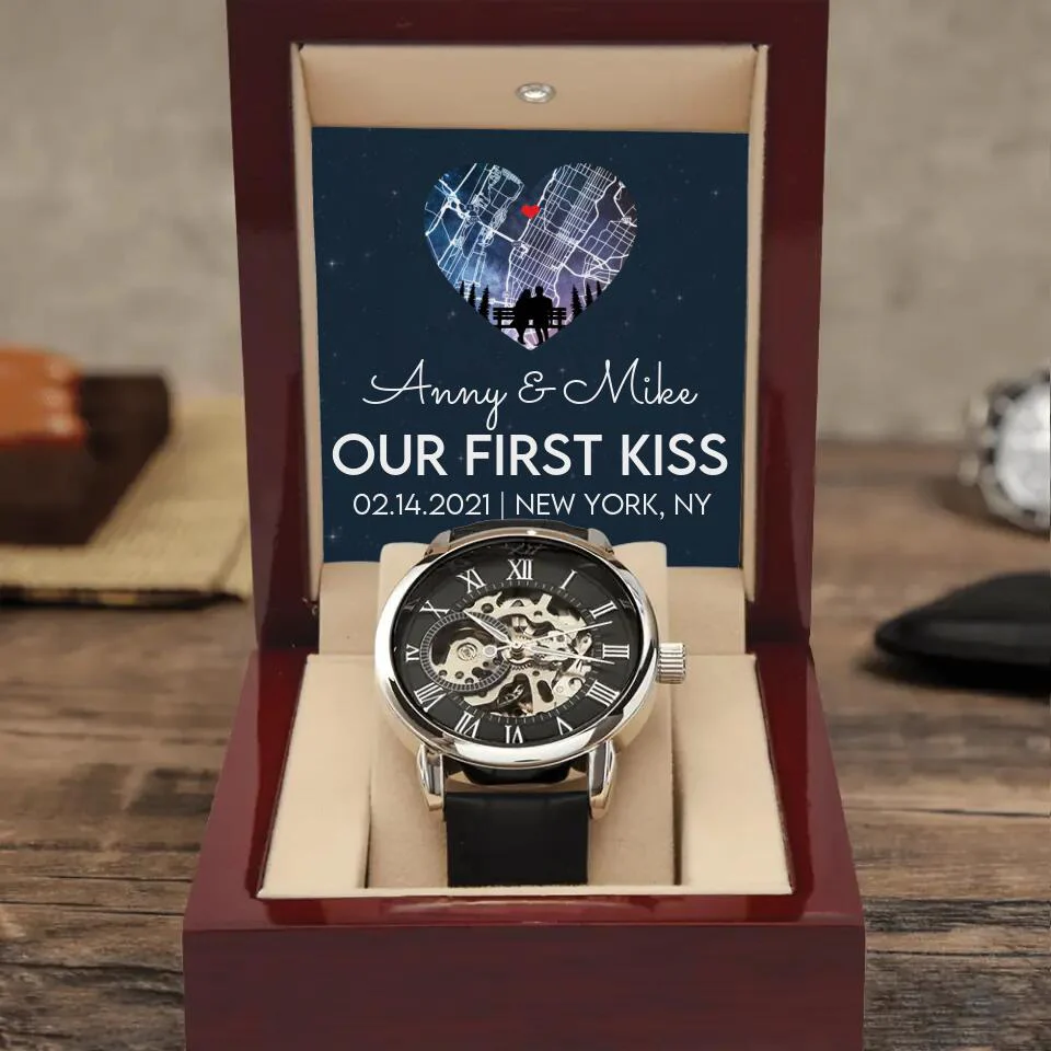Our First Kiss - Personalized Couple Necklace - Custom Names, Date & Location - Image 54