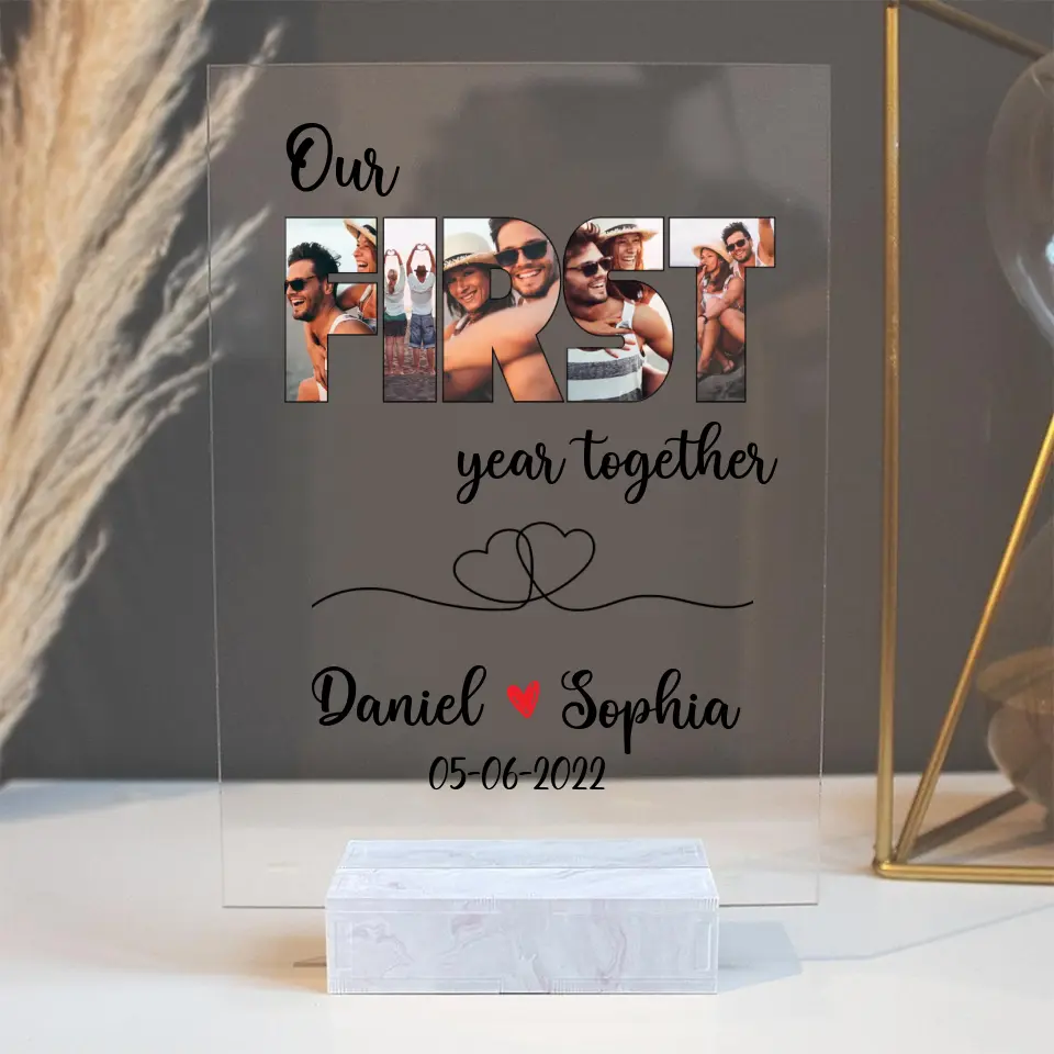 Our First Month/Year Together - Personalized Acrylic Plaque - Image 2