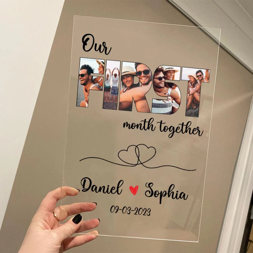 Our First Month/Year Together - Personalized Acrylic Plaque - Image 4