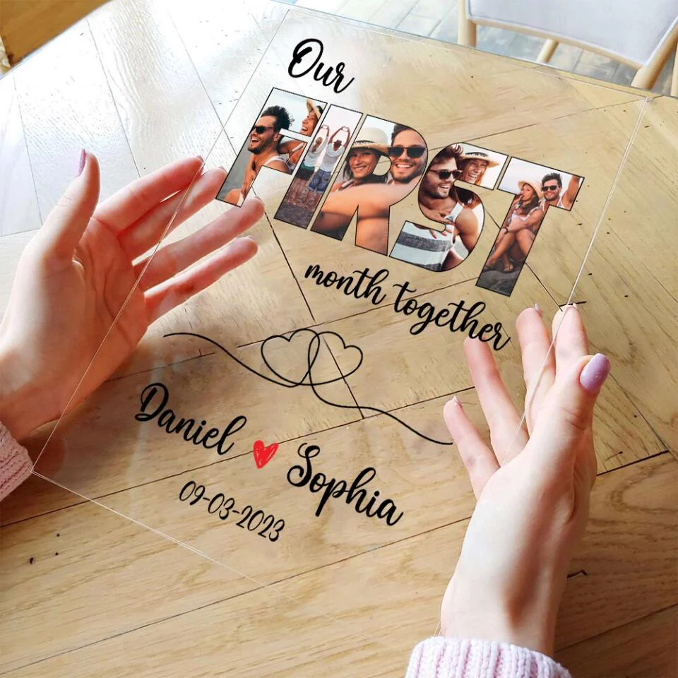 Our First Month/Year Together - Personalized Acrylic Plaque - Image 6