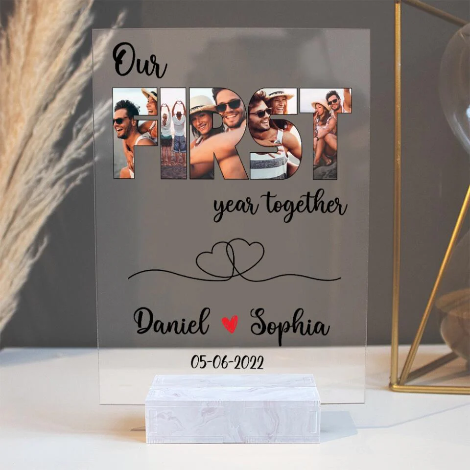 Our First Month/Year Together - Personalized Acrylic Plaque - Image 7