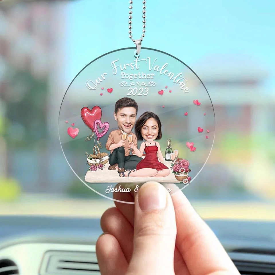 Personalized Valentine Gifts - Our First Valentine Together - Custom Face Ornament - Best Valentine Couple For Him, Her - Image 3