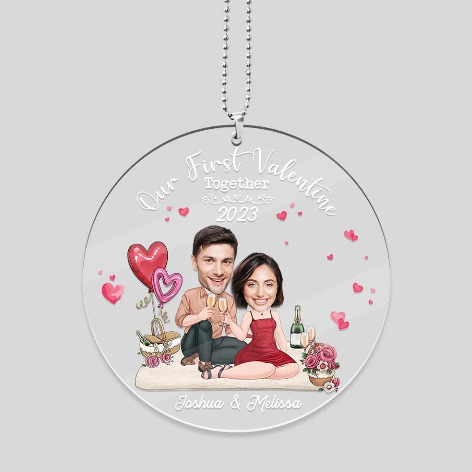 Personalized Valentine Gifts - Our First Valentine Together - Custom Face Ornament - Best Valentine Couple For Him, Her - Image 4