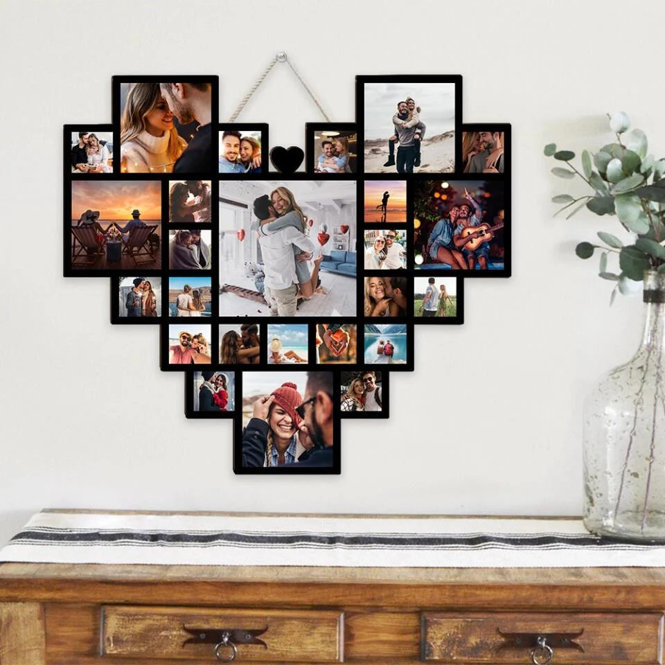 Couple Wooden Sign Personalized Valentine Gifts - Our Love Story - Personalized Wooden Sign - Heart Shaped With Upload Photo - Image 5