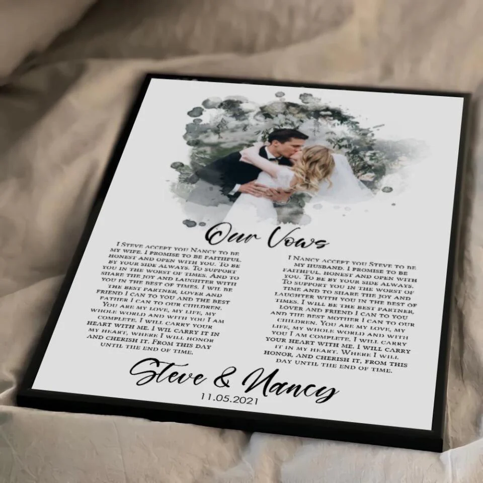 Our Vows Custom Canvas Poster Wedding Gift For Husband For Wife - Image 10