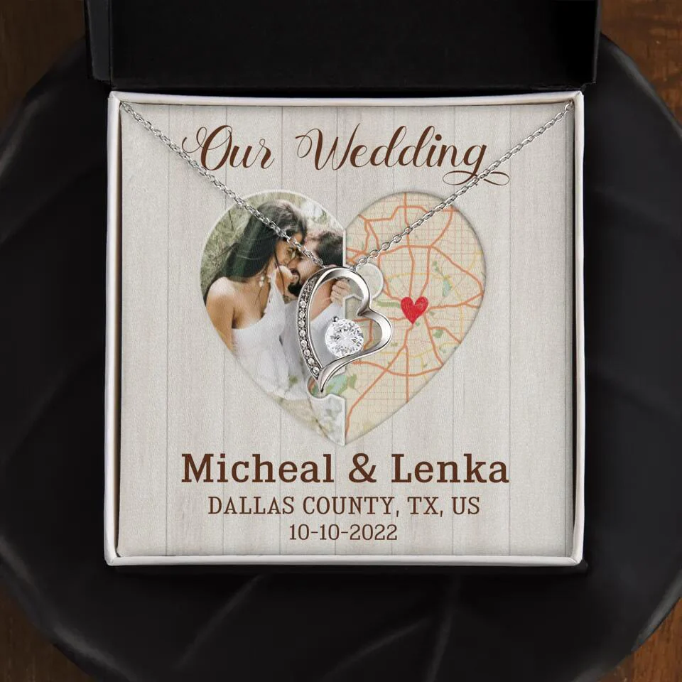 Our Wedding - Personalized White Gold Necklace - Image 14