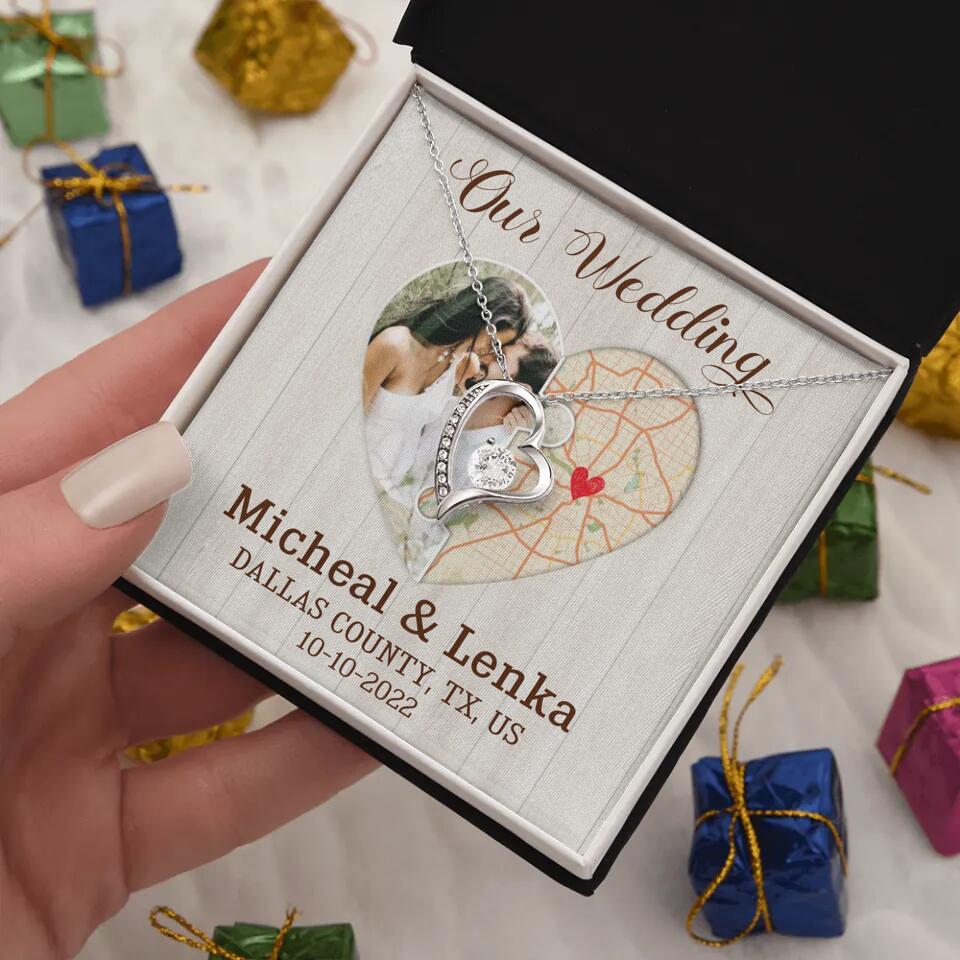 Our Wedding - Personalized White Gold Necklace - Image 16