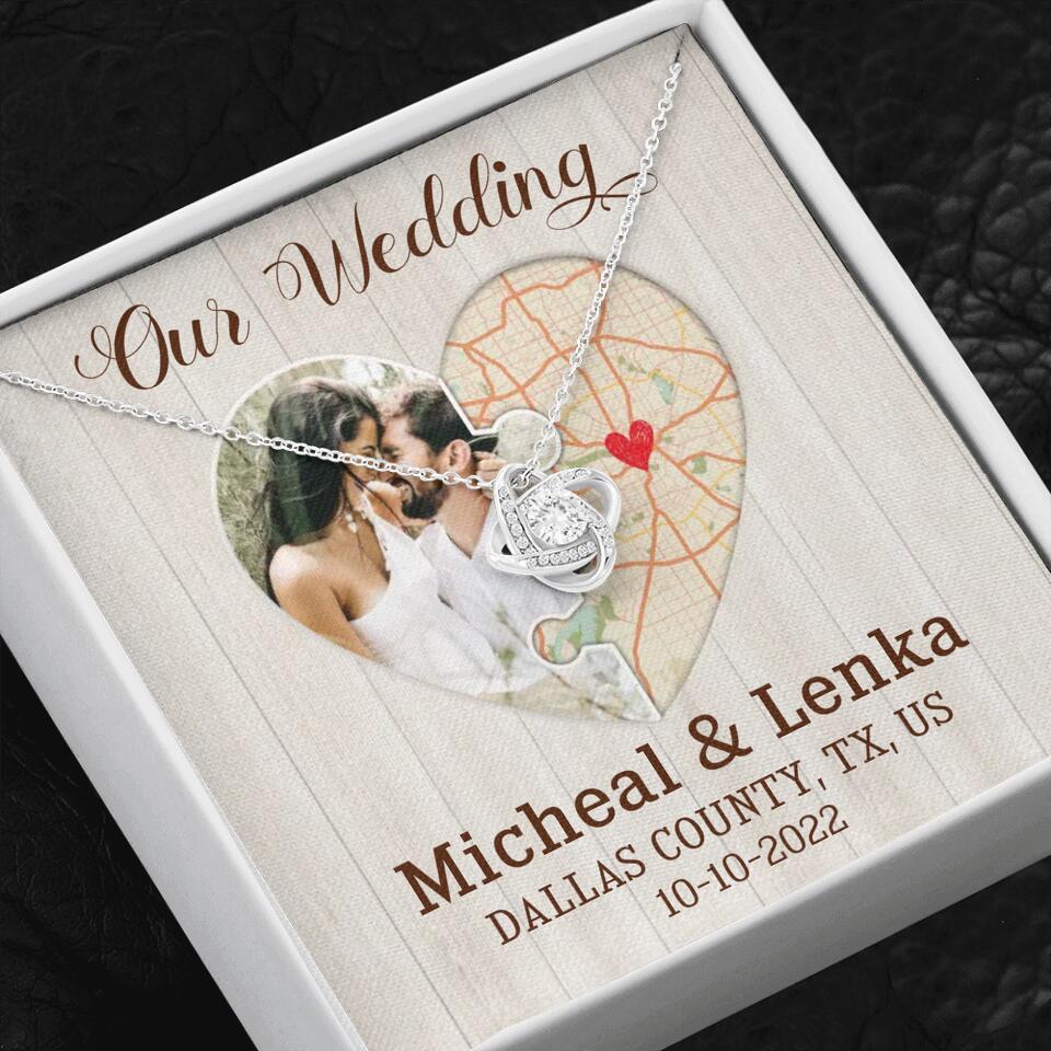 Our Wedding - Personalized White Gold Necklace - Image 2