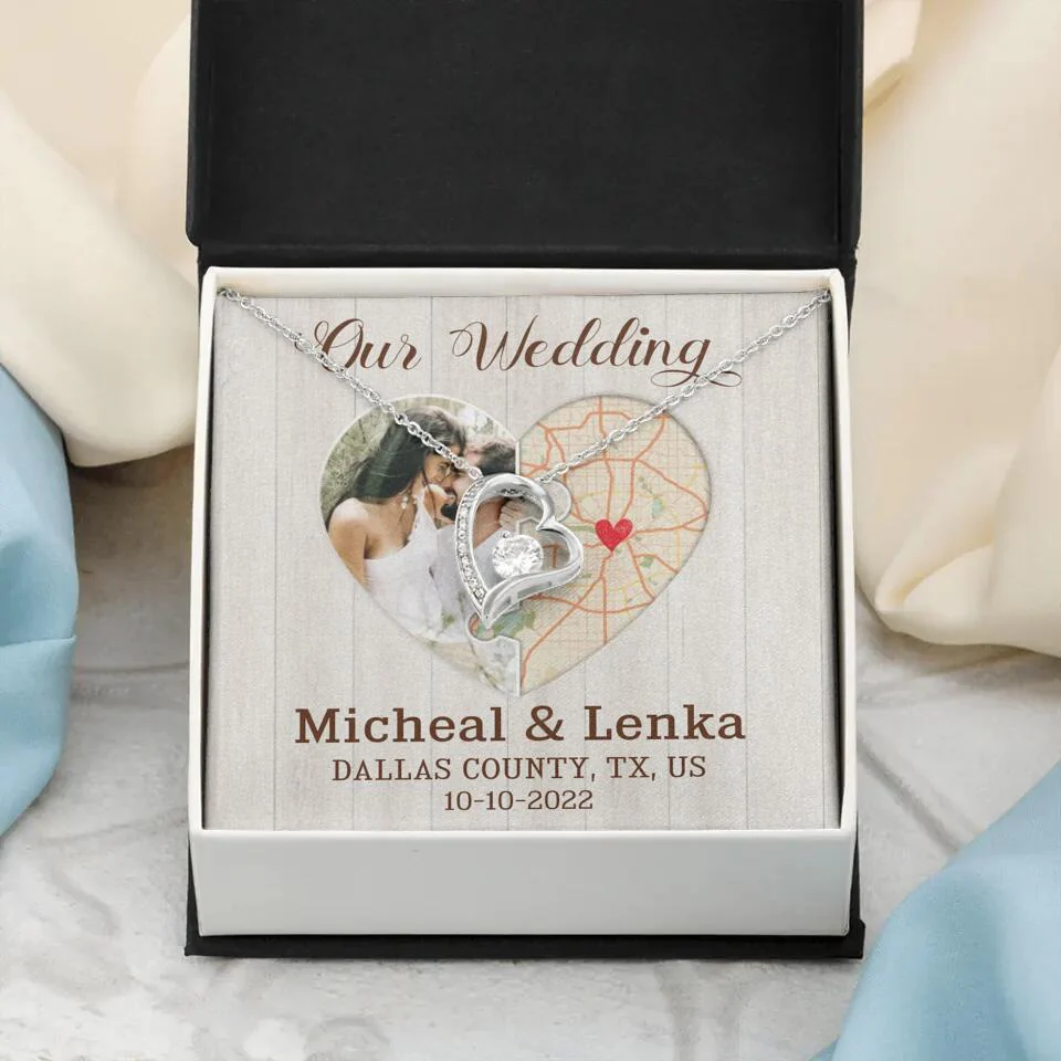 Our Wedding - Personalized White Gold Necklace - Image 20