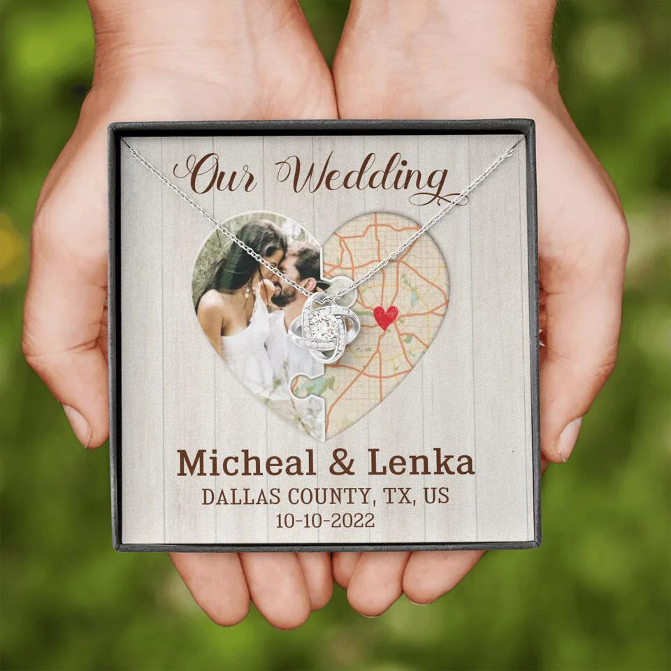Our Wedding - Personalized White Gold Necklace - Image 3