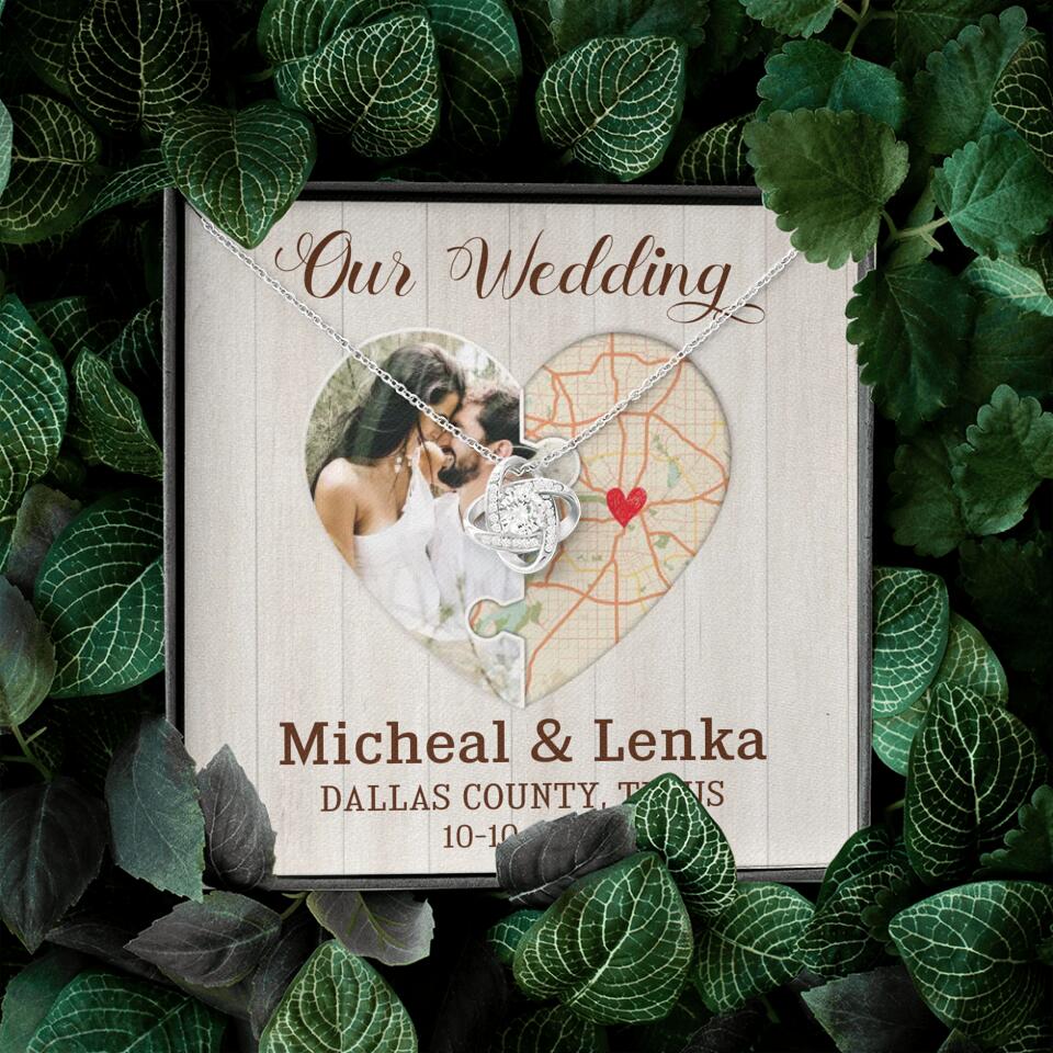 Our Wedding - Personalized White Gold Necklace - Image 4