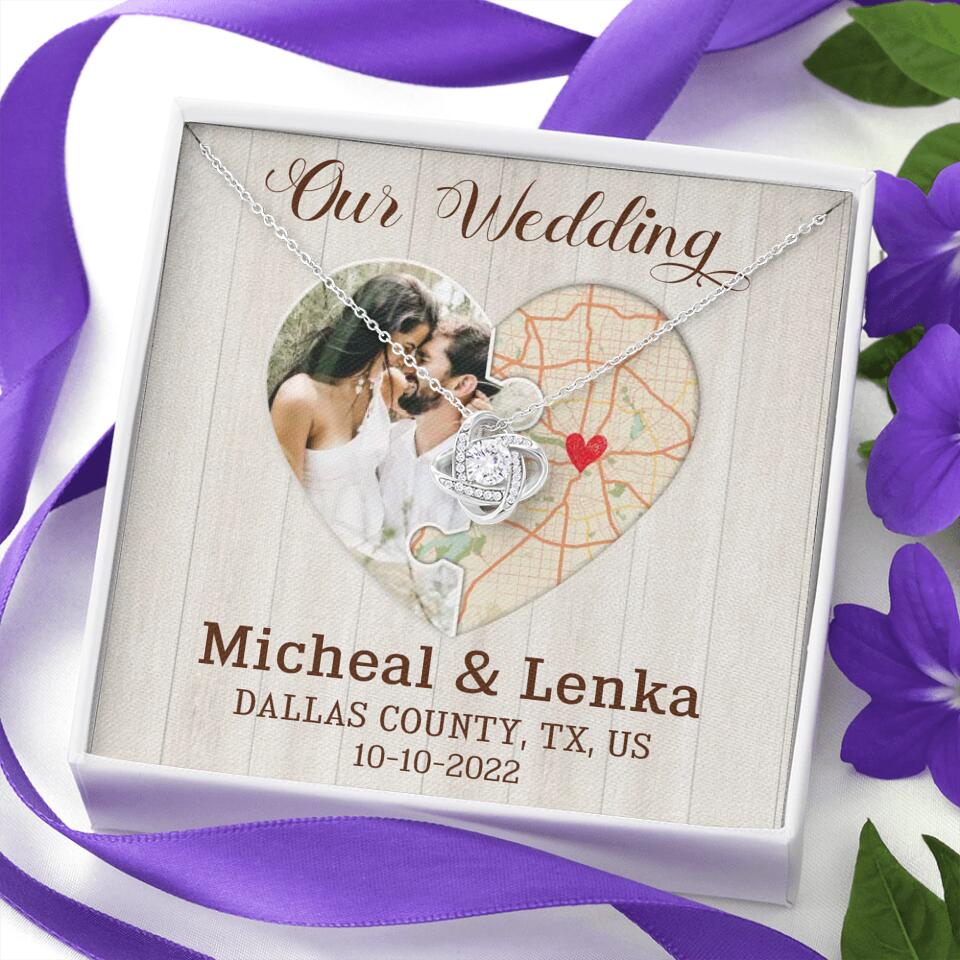 Our Wedding - Personalized White Gold Necklace - Image 5