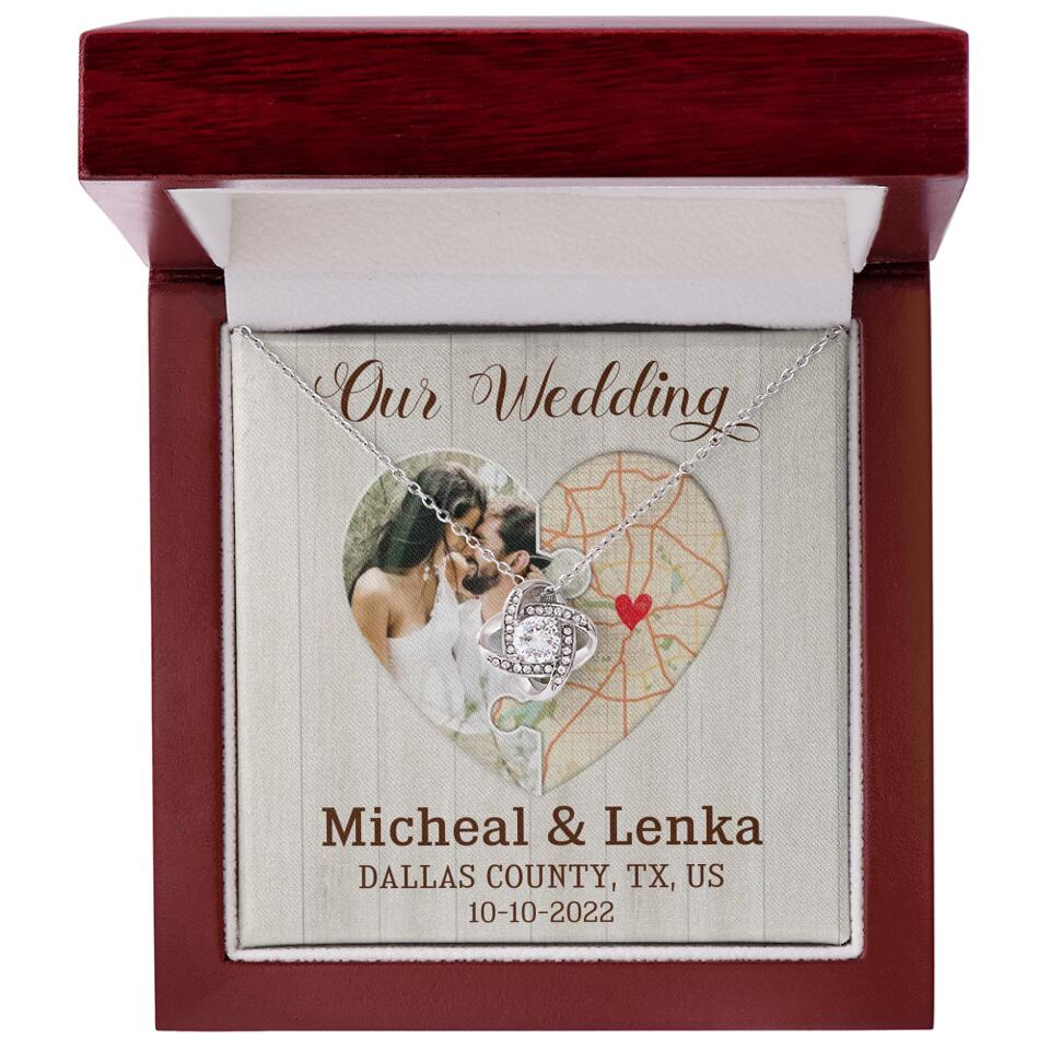 Our Wedding - Personalized White Gold Necklace - Image 6