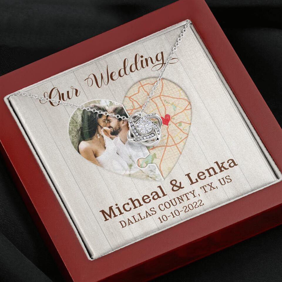 Our Wedding - Personalized White Gold Necklace - Image 7