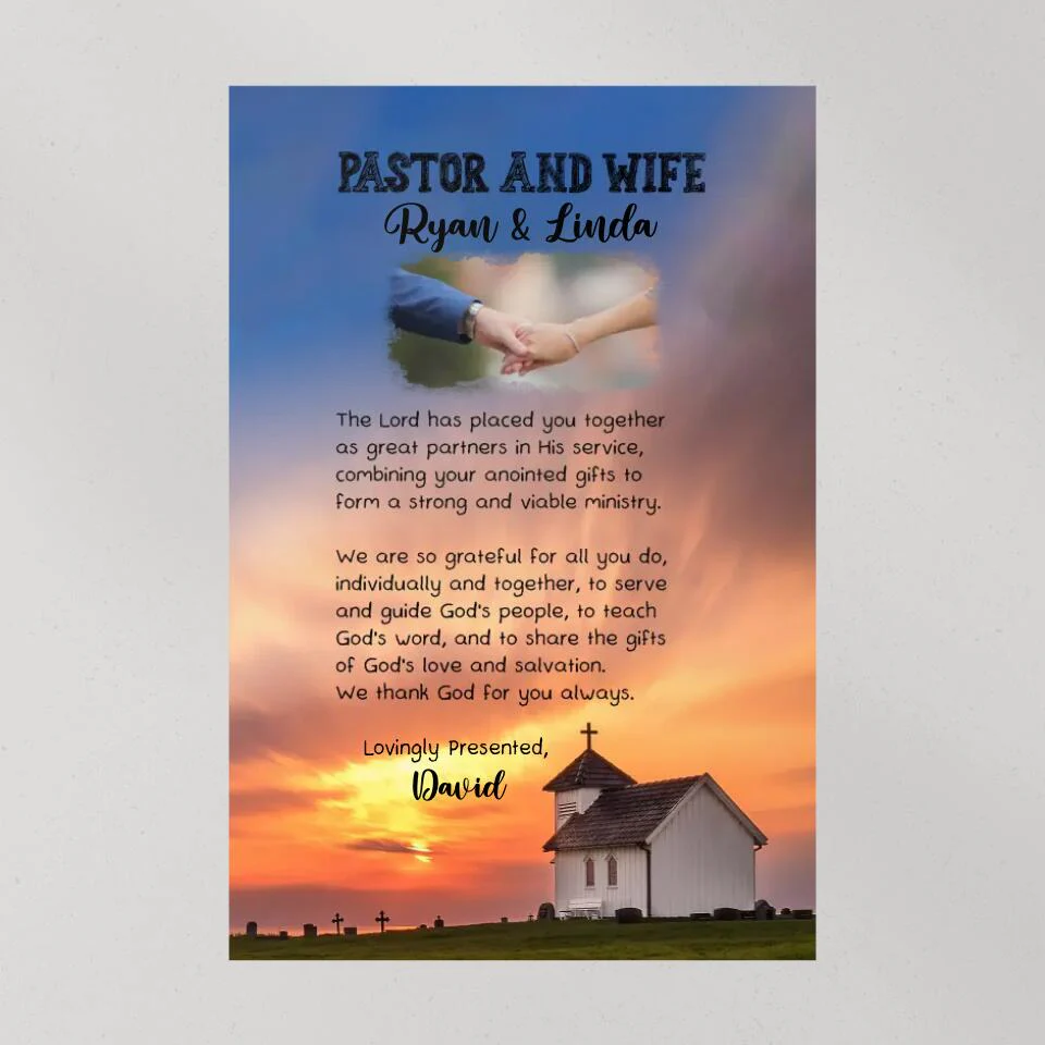Pastor and Wife Poem - Custom Canvas, Poster - Christian Gift For Pastors - Image 10