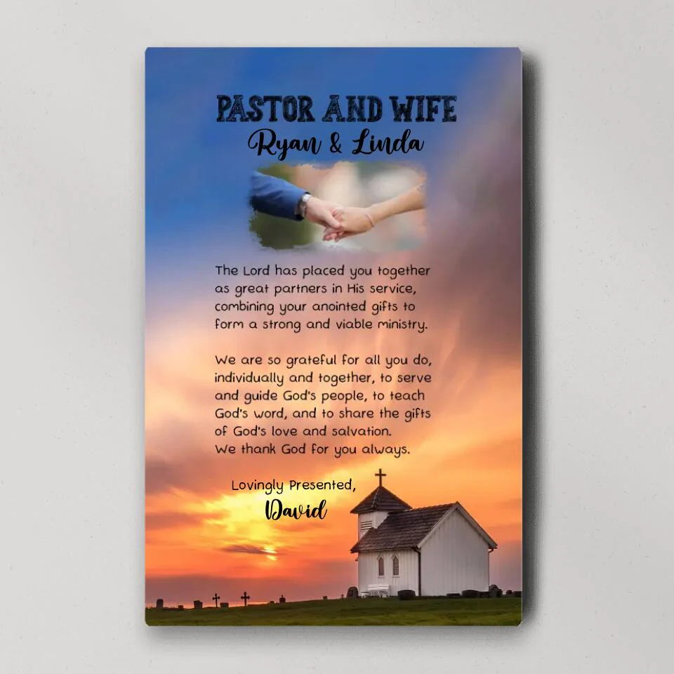 Pastor and Wife Poem - Custom Canvas, Poster - Christian Gift For Pastors - Image 2