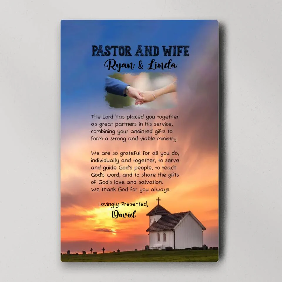 Pastor and Wife Poem - Custom Canvas, Poster - Christian Gift For Pastors - Image 3