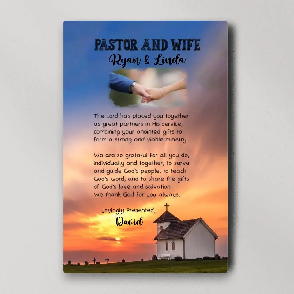 Pastor and Wife Poem - Custom Canvas, Poster - Christian Gift For Pastors - Image 4