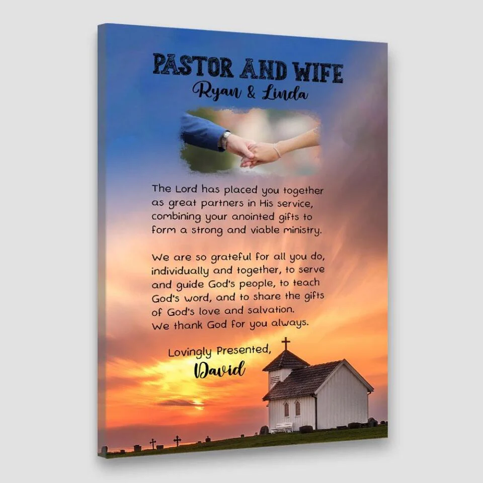 Pastor and Wife Poem - Custom Canvas, Poster - Christian Gift For Pastors - Image 5