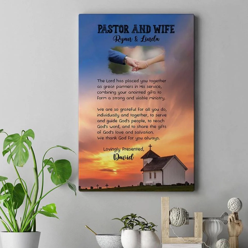 Pastor and Wife Poem - Custom Canvas, Poster - Christian Gift For Pastors - Image 6