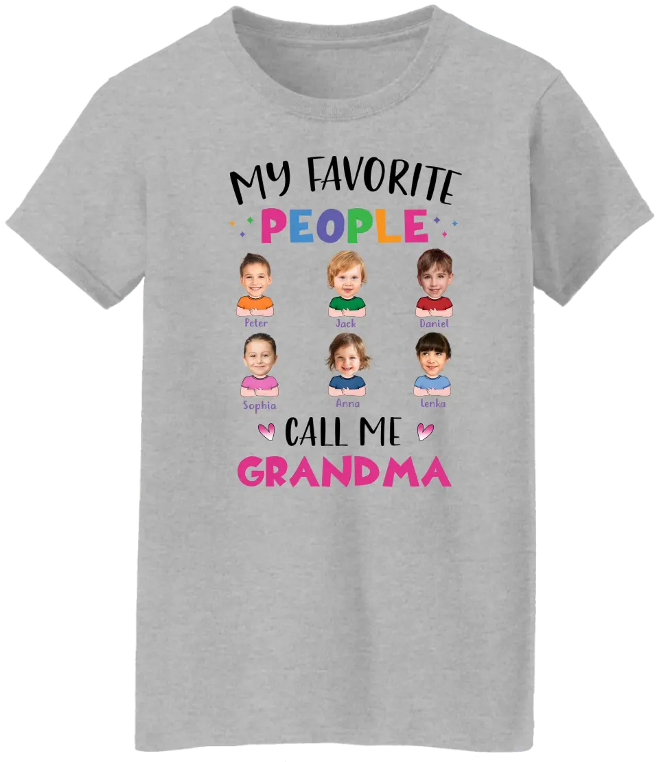 My Favorite People Call Me Grandma Nana Auntie - Personalized T-shirt - Image 8