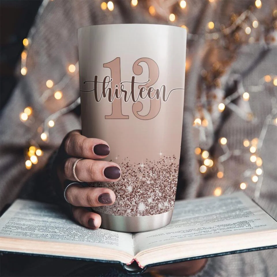 Personalized 13th Birthday for Girls - Custom Age & Name - 20oz Stainless Steel Tumbler - Best Birthday Gift for 13 Years Old Girl - For Daughter Niece - Girlfriend - 211ICNNPTU171 - Image 6